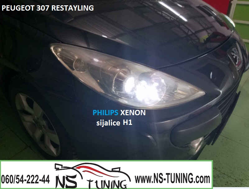 peugeot pezo 307 restayling xenon svetla h7 sijalica projektori philips ugradnja xenona novi sad tuning